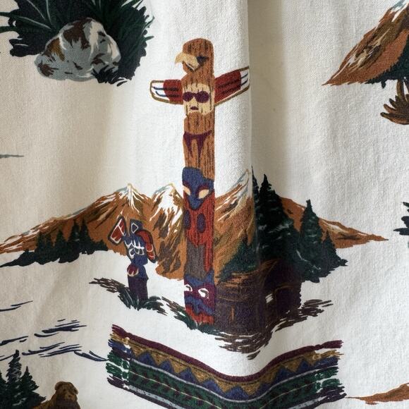 Vintage Chaps Ralph Lauren Men’s M Button Down Shirt Scenic Wilderness All Over - Picture 13 of 15